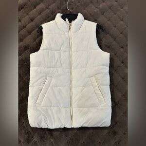 Old Navy Girls White Puffer Vest